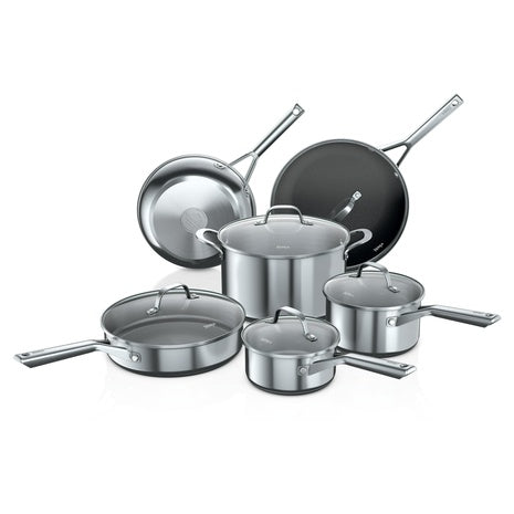 11-Piece Ninja NeverStick Stainless Steel Cookware Set