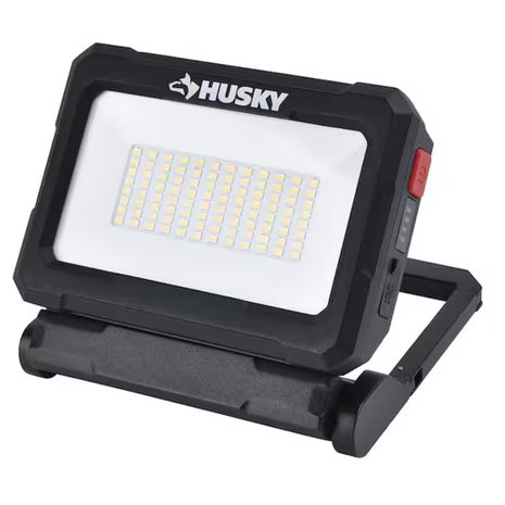 Husky 2500 Lumens Dual Solar Powered Rechargeable Battery LED Light