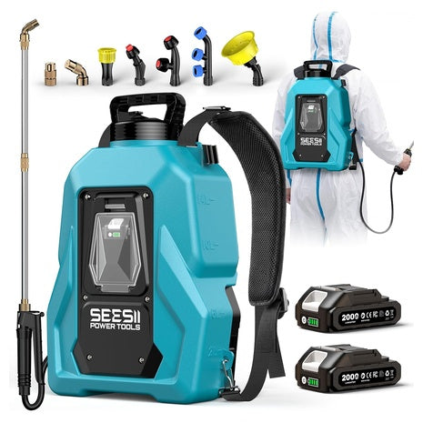 5-Gallon Battery Powered Backpack Sprayer W/7 Nozzles