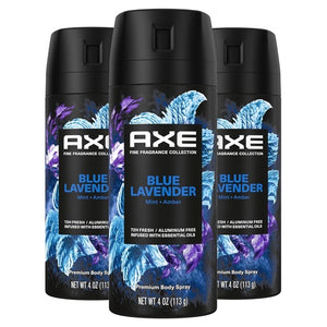 3 AXE Blue Lavender Deodorant Body Sprays