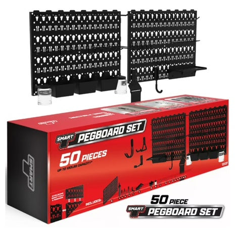 50-Piece Smart T Garage Storage Pegboard Set