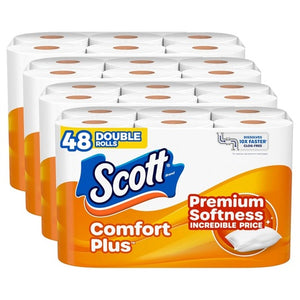 48 Double (= 96 Reg) Rolls of Scott ComfortPlus Toilet Paper