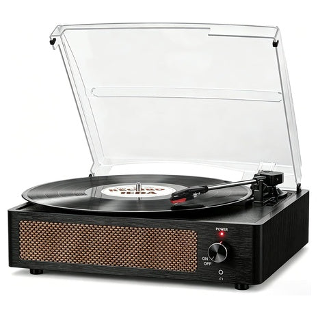 Seasonlife 3-Speed Vinyl Record Player With Speakers