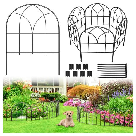 6-Pack 12.55" X 16.53" Youpehom No Dig Metal Garden Edging Fence Panels