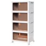 4-Tier Plastic Stackable Storage Bins With Wheels (each 23-Qt)