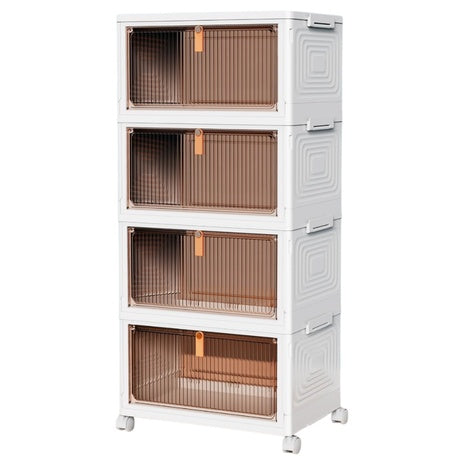 4-Tier Plastic Stackable Storage Bins With Wheels (each 23-Qt)