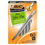 120 BIC Round Stic Xtra Life Ballpoint Pens