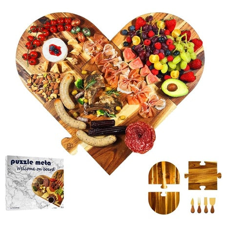 Large Charcuterie Heart Board with Knife Set