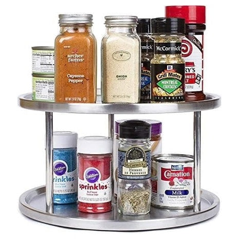 Simpli-Magic 2-Tier Stainless Steel Lazy Susan Spice Rack