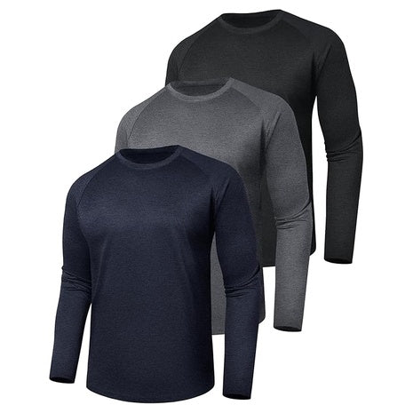 3-Pack Men's UV Sun Protection Quick-Dry Moisture T-Shirts