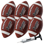 6 Franklin Sports Grip Rite Junior Size Footballs with Pump