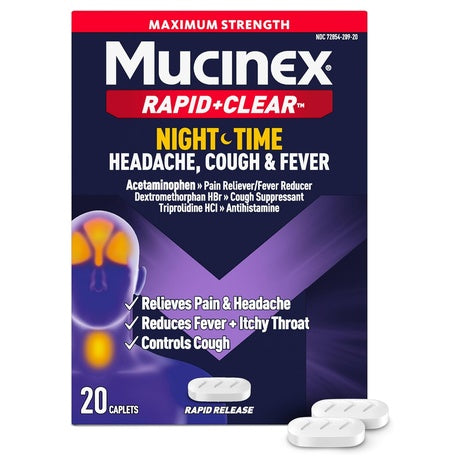 20-Count Mucinex Rapid+Clear Nighttime Cold And Flu Medicine