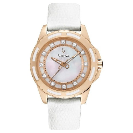 Bulova Ladies' Classic Diamond 3-Hand Quartz Stainless Steel Watch