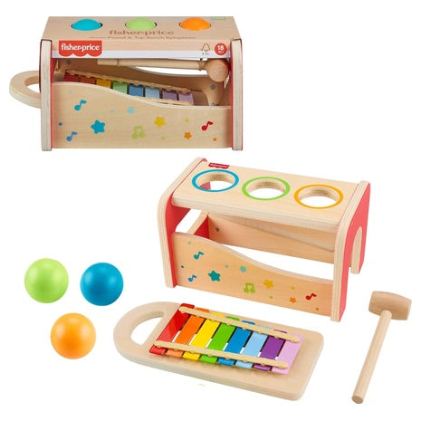 Fisher-Price Wood Toddler Toy Pound & Tap Bench Xylophone