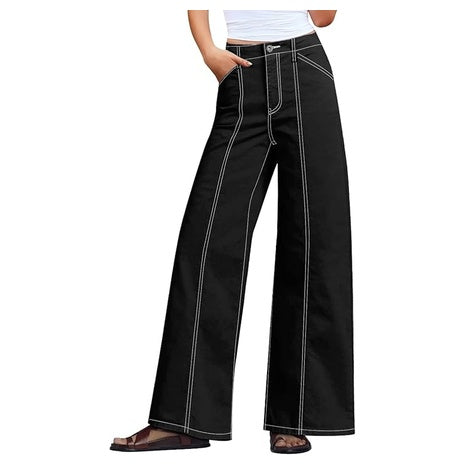 Women's High Waist Stretchy Wide Leg Jeans