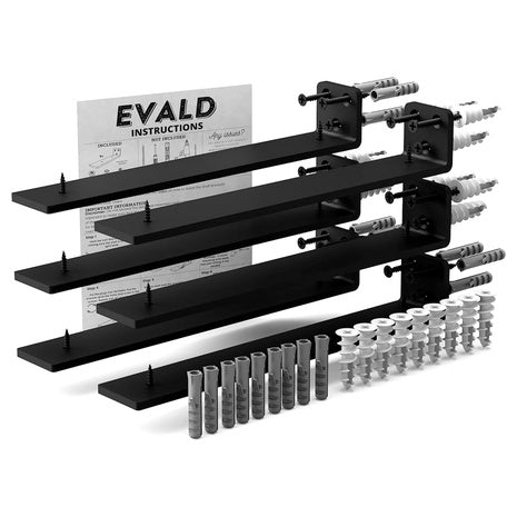 6-Pack Hidden Black Carbon Steel Floating Shelf Brackets