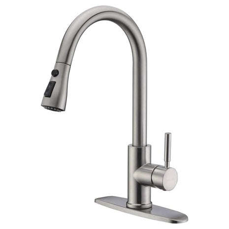 WEWE Single Handle High Arc Pull Out Kitchen Faucet