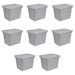 8 Sterilite 18 Gallon Storage Stackable Bins With Lids