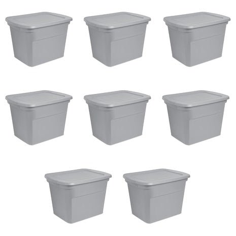 8 Sterilite 18 Gallon Storage Stackable Bins With Lids