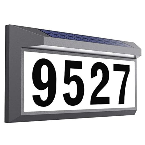 Eyrosa Illuminated LED Waterproof Solar Lighted Address Sign