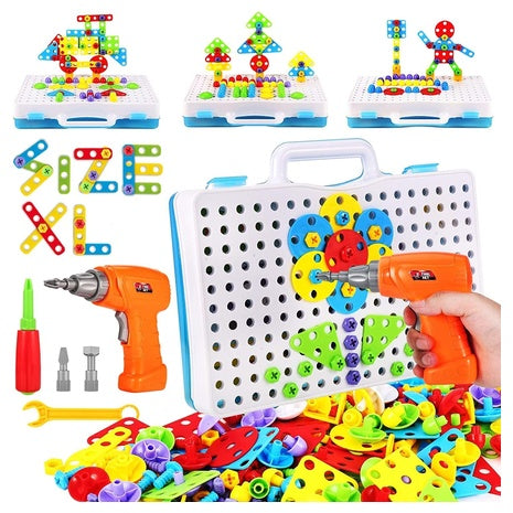 244-Piece Educational Building Toy Set with Drill