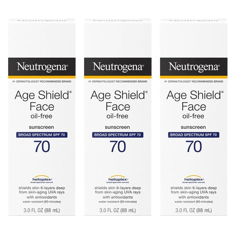3-Pack Neutrogena Age Shield Oil-Free Face Sunscreen SPF 70