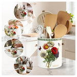 7.3" Acmlife Extra Large Floral Ceramic Cooking Utensil Holder (Beauty)