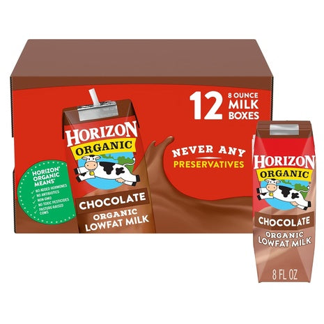 12 Horizon Organic Lowfat Chocolate Milk Boxes (OU-D)