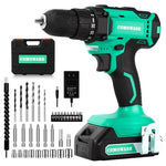 20V Cordless Power Drill with 34 Bits, Battery & Charger