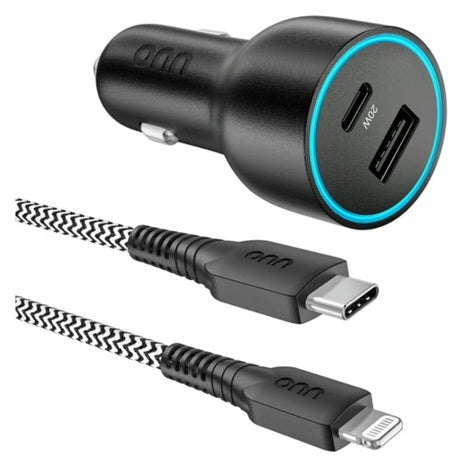 Onn 32W Dual USB-C And USB-A Port Car Charger