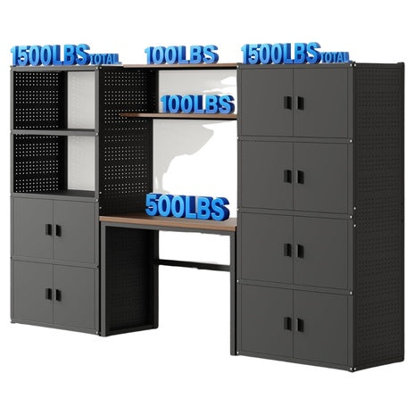 Fleximounts 3-in-1 117"(L) Modular Garage Storage Cabinet System