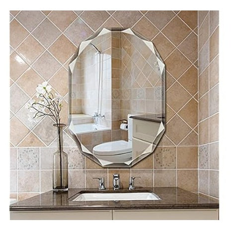 36"L X 30"W Single Beveled Edge Frameless Bathroom Vanity Mirror