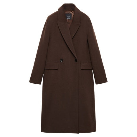 Women's Wool Coat w/ Fringed Scarf