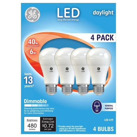 4 GE LED Light Bulbs