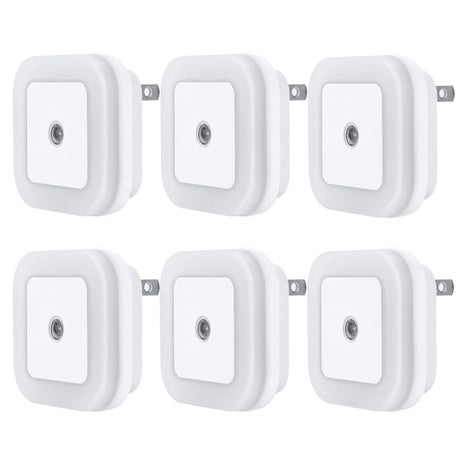 6-Pack Plug-in LED Night Light w/ Dusk to Dawn Sensor