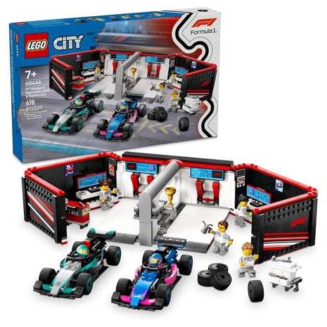 Lego City F1 Garage With Mercedes-AMG & Alpine Cars Building Toy