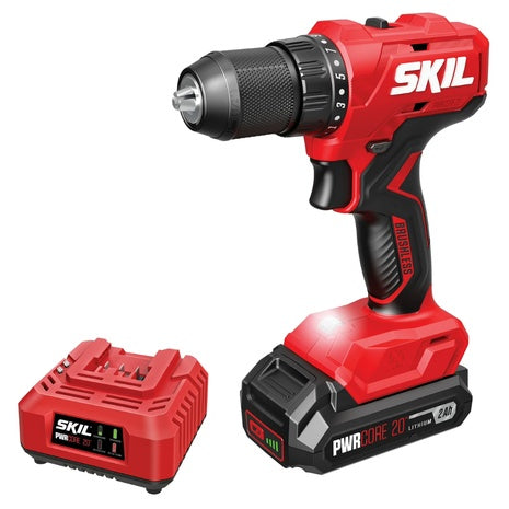 SKIL PWR CORE 20 Brushless 20V 1/2" Drill Driver Kit W/ 2Ah Battery & Charger