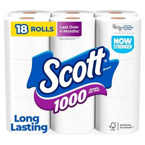 18 Scott 1000 Toilet Paper Rolls
