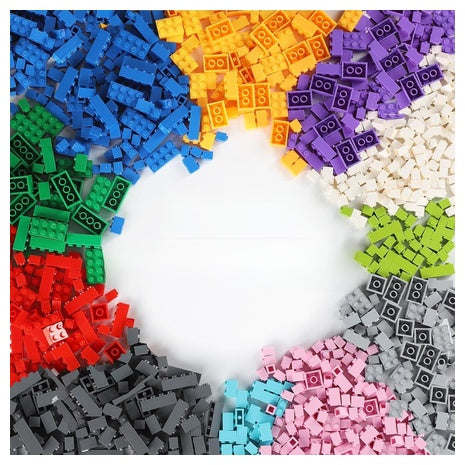 1000 Piece Building Brick Set with Baseplates