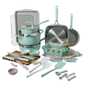 34 Piece The Pioneer Woman Ceramic Nonstick Cookware and Bakeware Set