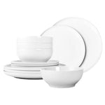 12-Piece Chip Resistant Porcelain Plates And Bowls