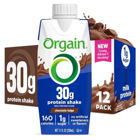 12 Orgain Chocolate Fudge 30g High Protein Shake (OU-D)