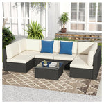 7-Piece Outdoor Wicker Sectional Set