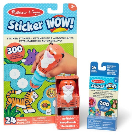 Melissa & Doug Sticker WOW! Tiger Activity Book & Sticker Stamper Bundle