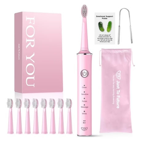 5 Modes Rechargeable Sonic Electric Toothbrush W/ 8 Brush Heads