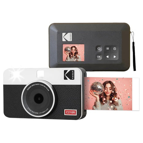Kodak Mini Shot 2 Retro 4PASS 2-in-1 Instant Digital Camera & Photo Printer + 8 Sheets