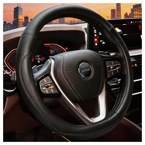 Hotor Durable Leather Car Steering Wheel Cover
