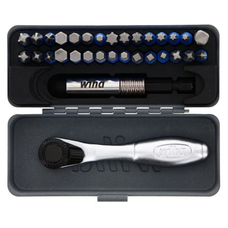 32-Piece Wiha TerminatorBlue 1/4" X 1" Impact Driver Bit Set