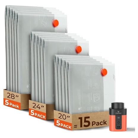 15-Count Etenwolf Vacuum Storage Bags With Wireless Pump