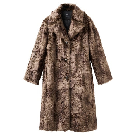 Women's Textured Faux-Fur Coat